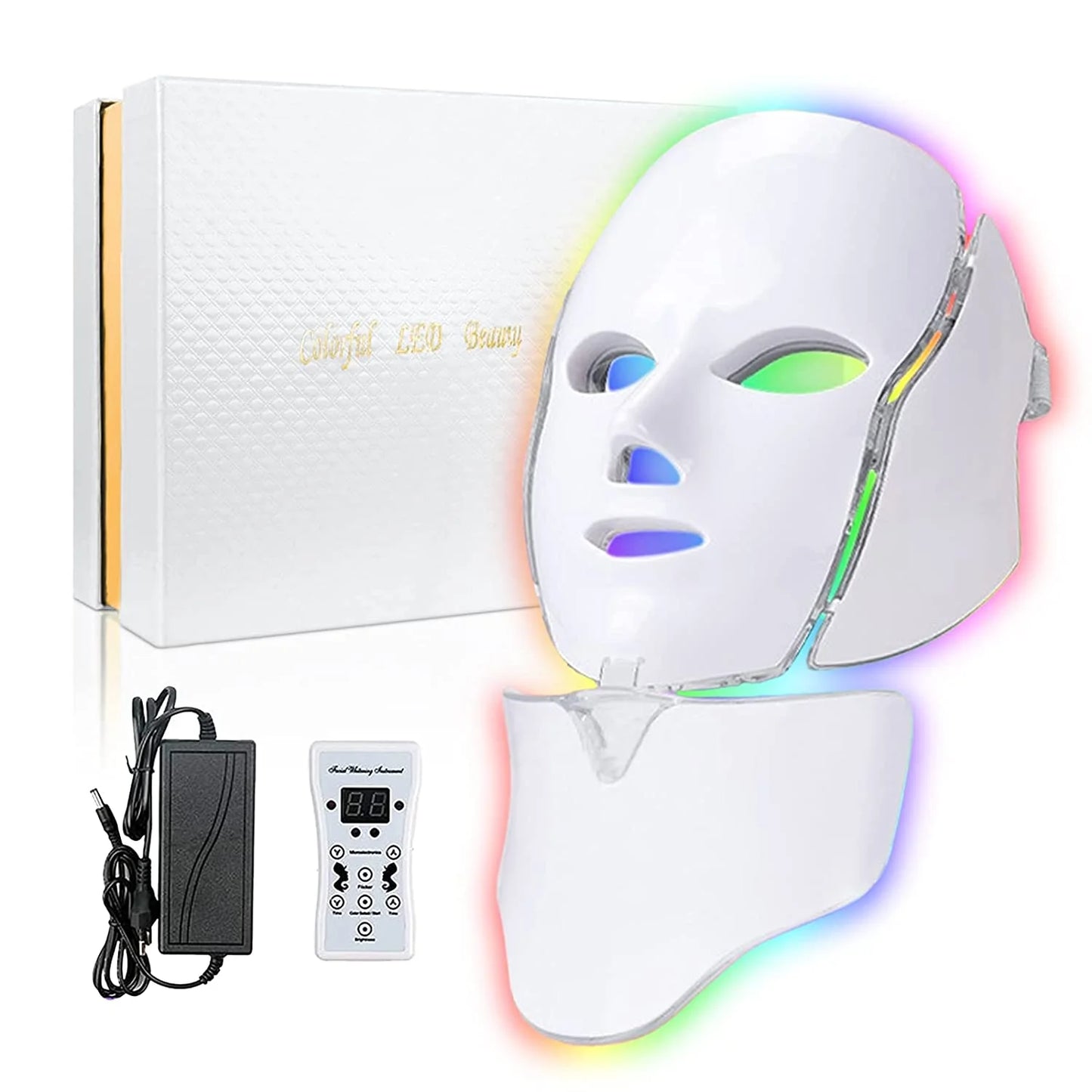 Blue Red Light Therapy Mask for Face, 7 Colors LED Face Mask Light Therapy, Led Face Mask Light Therapy at Home