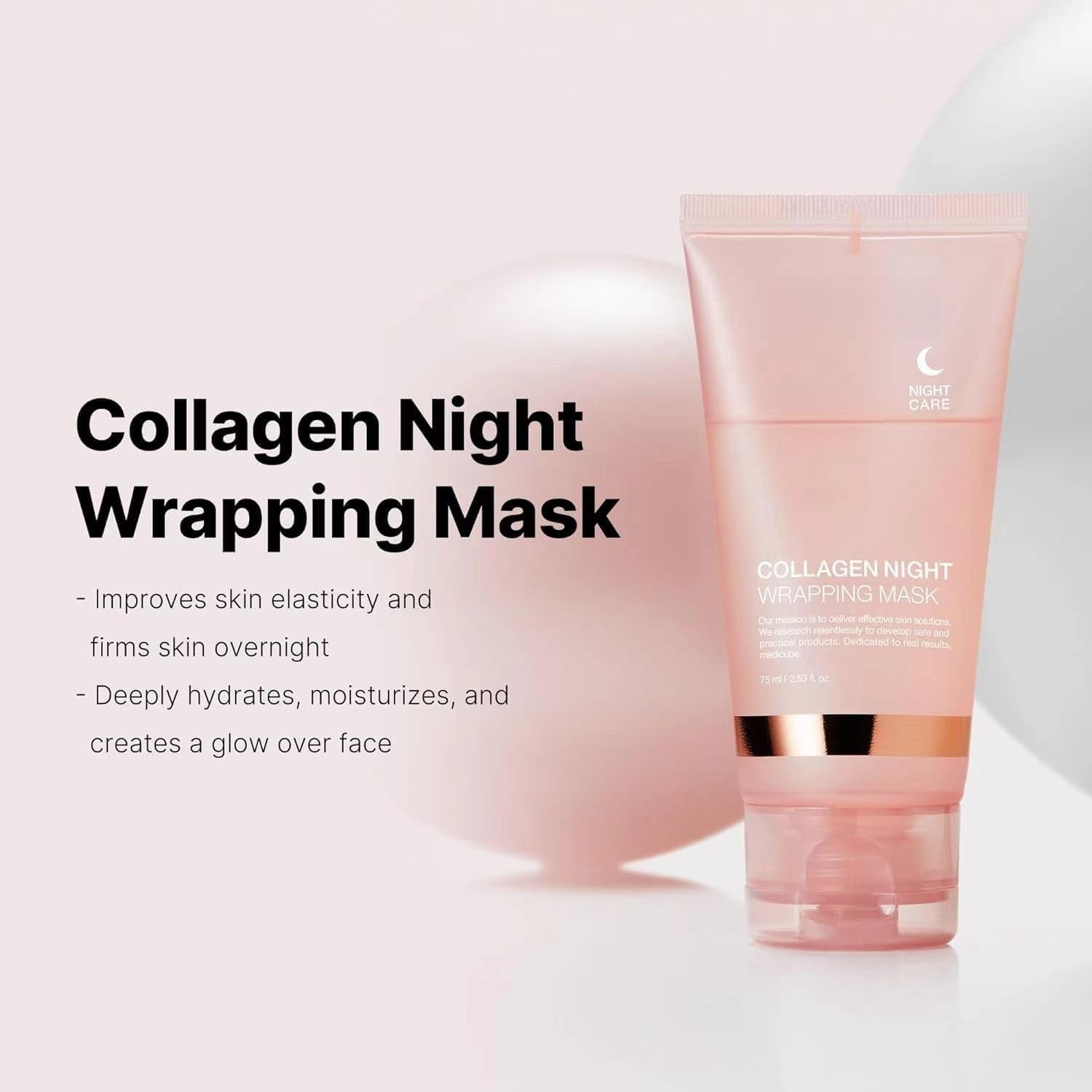 Collagen Night Wrap Mask, Hydrolyzed Collagen Anti-Wrinkle Lifting Mask, Reduces Fine Lines and Dullness, Makes Skin Smooth and Firm