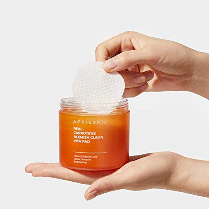 Carrotene Clarifying Pads | Oily, Sensitive, Acne-Prone Skin | Vegan, Cruelty-Free, Exfoliating, Fights Acne & Pore-Tightening | 60 Pads | No Sulfates and Artificial Fragrance